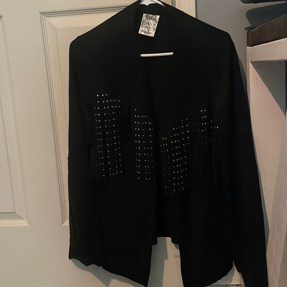 Vocal suede feeling fringe jacket